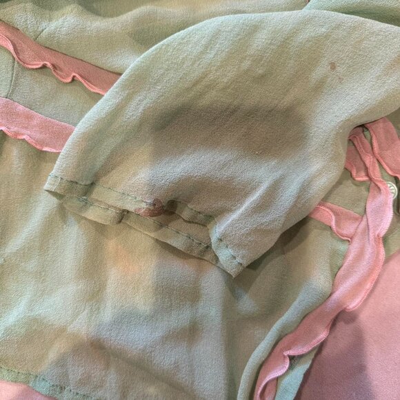 VINTAGE SHEER RUFFLE BLOUSE - Picture 6 of 8
